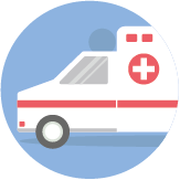 flat-design-ambulance - transport de malade assis - transport ambulance