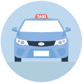 picto-taxi - transport assis conventionné - transport en véhicule sanitaire léger